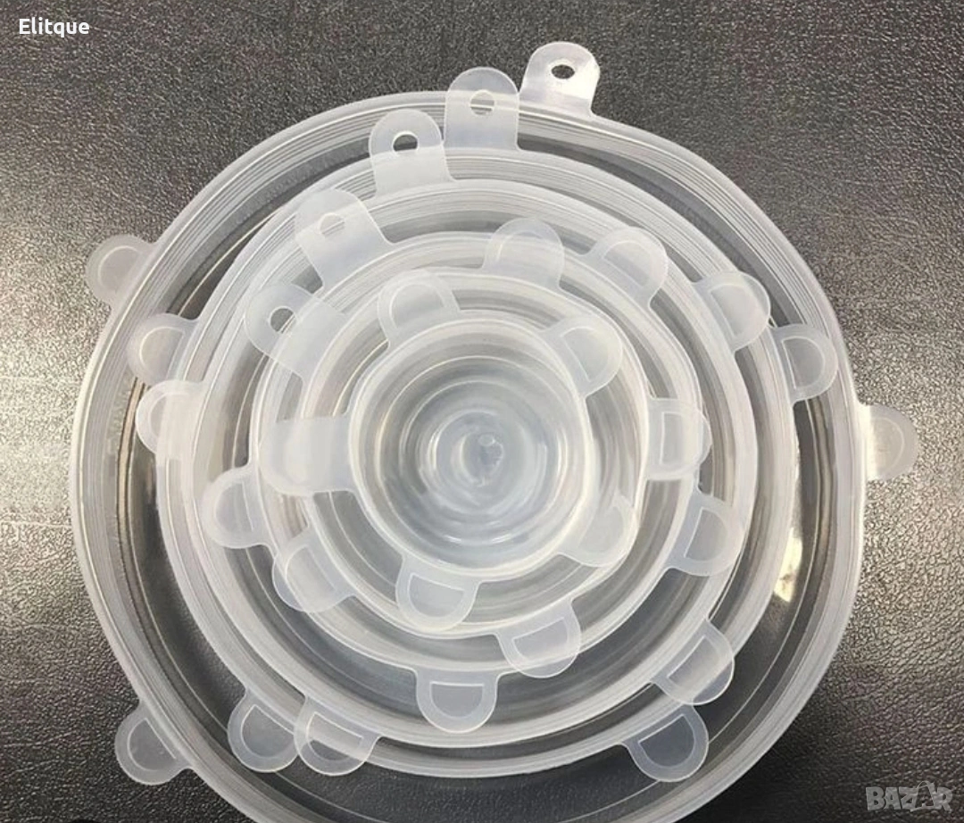 Комплект от 6 броя силиконови капаци за храна 🥣, снимка 1