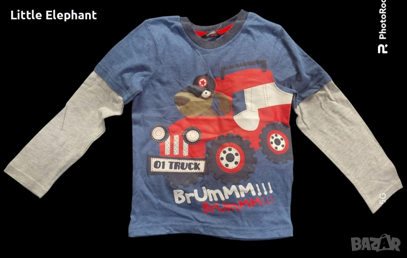 Блузка с дълъг ръкав за момченце на 4-5 години,куче"01truck",колекция"Animals",Англия/нова, снимка 1