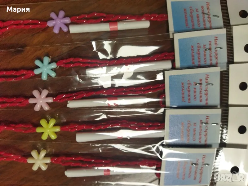 Мартенички със пожелания 100 бр , снимка 1