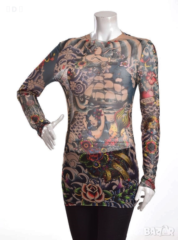 DSQUARED 2  блуза/туника татуировка  С-М, снимка 1