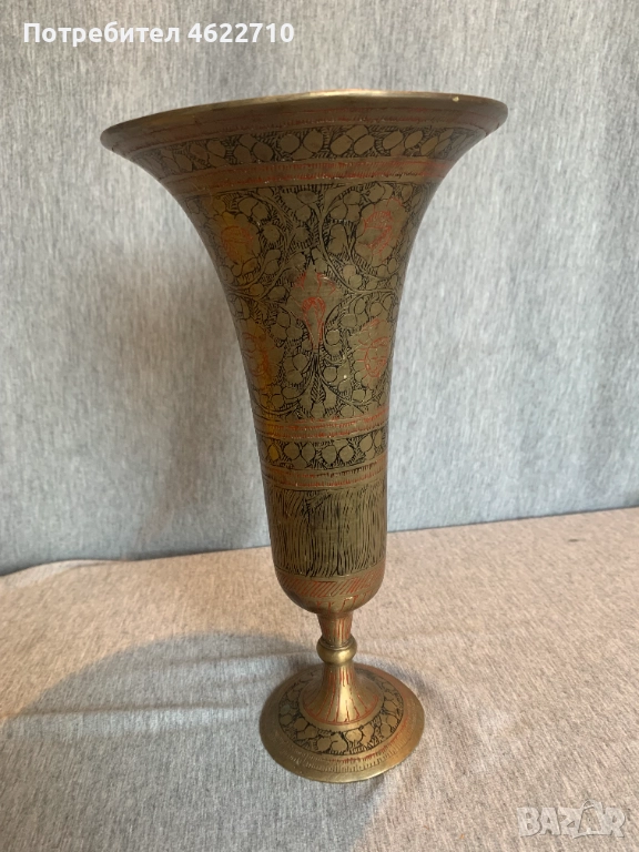  Голяма месингова ваза  , снимка 1