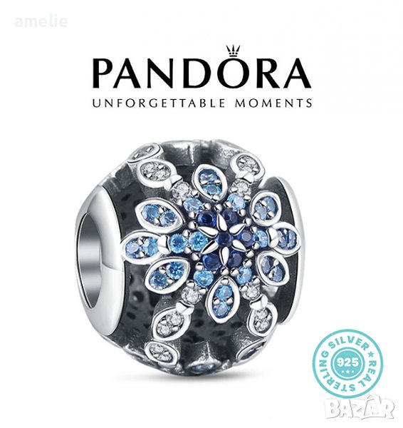 Талисман Pandora Пандора сребро 925 Snow Time. Колекция Amélie, снимка 1
