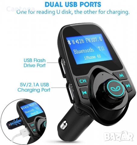 VicTsing Bluetooth FM Transmitter, 2 x USB, 1.44" дисплей, Car Kit, снимка 2 - Аксесоари и консумативи - 35984895