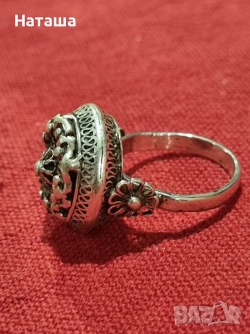 Възрожденски филигранен сребърен пръстен, снимка 5 - Антикварни и старинни предмети - 41937816