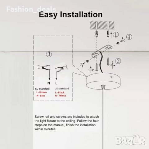 Нов метален осветител за крушка E27 държач за лампа Таванна роза Фасонка, снимка 4 - Други - 39366926