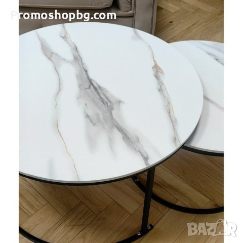 Комплект стифиращи холни маси, 2 броя, Мраморен ефект / Стифиращи маси, снимка 7 - Маси - 44422241