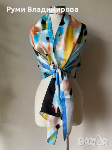 Голям, цветен шал от 100 % коприна