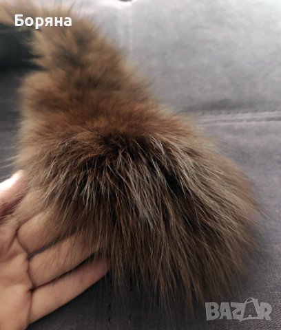Кафява яка естествен косъм лисица , снимка 4 - Шалове - 44242892