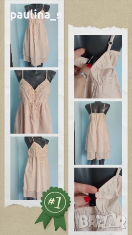 Три различни броя / Бледо розови маркови рокли с дантела / Розова рокля , снимка 6 - Рокли - 50555790