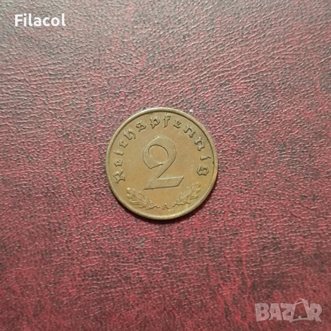 Германия Райх 2 пфенига 1939 МД 'A' - Берлин