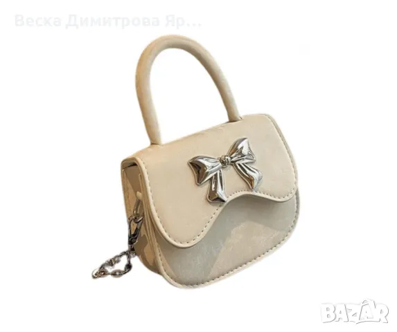 Дамска чантичка с панделка като метален акцент, снимка 4 - Чанти - 49020192