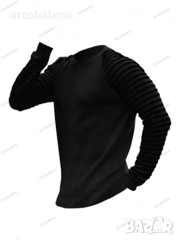Мъжки рипсен пуловер с ръкави на райе, 3цвята - 023, снимка 16 - Пуловери - 39783112