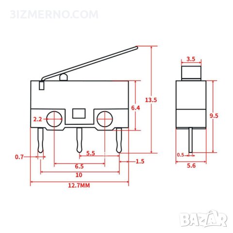 Kраен прекъсвач 1A/2A 125VAC 30MΩ Max, снимка 4 - Консумативи за принтери - 41713649