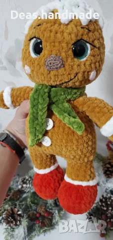 Плетена играчка "Джинджифилово човече", снимка 4 - Плюшени играчки - 48086191