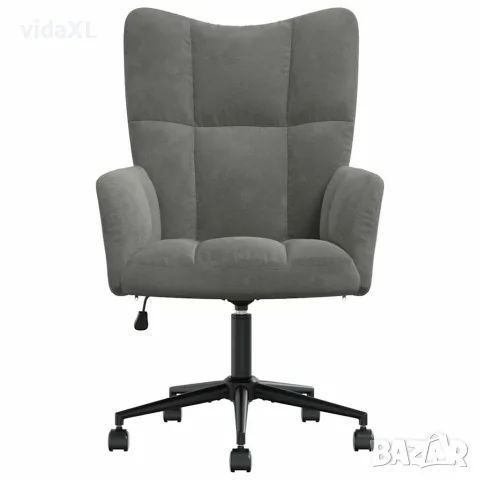vidaXL Релакс стол, тъмносив, кадифе, снимка 3 - Дивани и мека мебел - 56146892