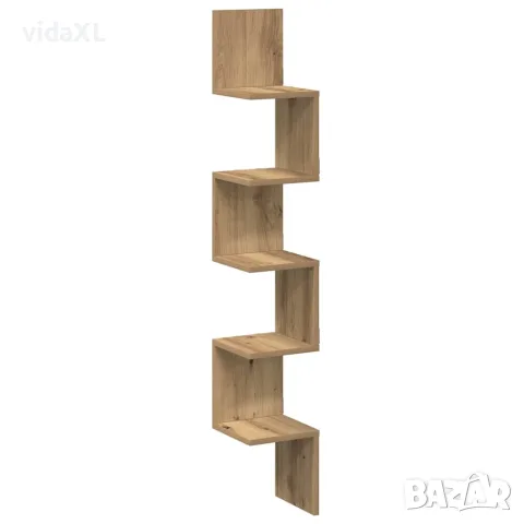 vidaXL Стенна ъглова етажерка Artisan Дъб 20x20x127,5 cm, снимка 1 - Етажерки - 56148219