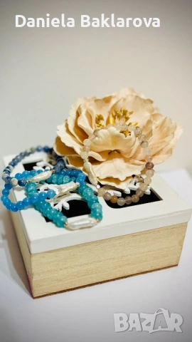 Колиета и гривни от естествени камъни, кристали, перли и стомана, снимка 13 - Колиета, медальони, синджири - 52033967