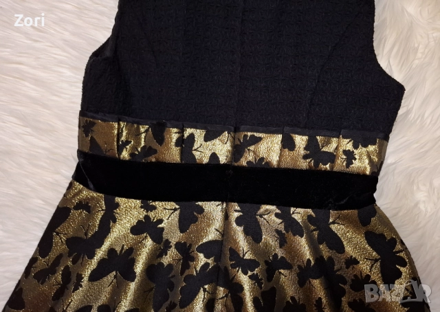 РАЗКОШНА рокля в златисто-черно, снимка 11 - Рокли - 52581279