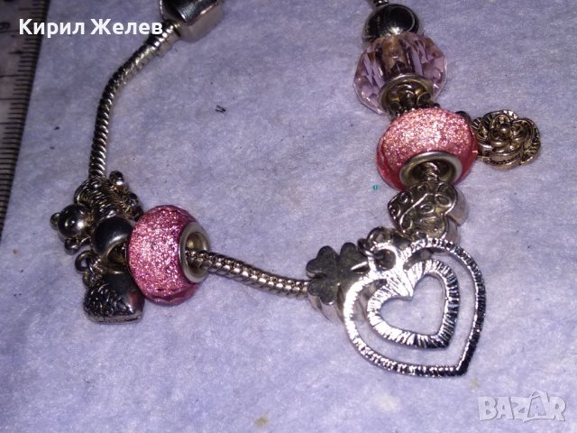 ШИКОЗНА ПОСРЕБРЕНА Тип ПАНДОРА МЕДНА АРТ ГРИВНА с ИСКРЯЩИ КРИСТАЛИ и ЦВЕТНО СТЪКЛО 37020, снимка 14 - Гривни - 41682661