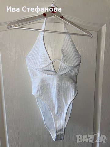 Ново с етикет хигиена лепенка луксозно парти елегантно официално бяло бандажно боди , снимка 7 - Бански костюми - 41773251