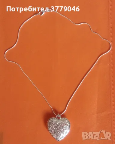Сребърно колие Сърце , снимка 2 - Колиета, медальони, синджири - 47263927