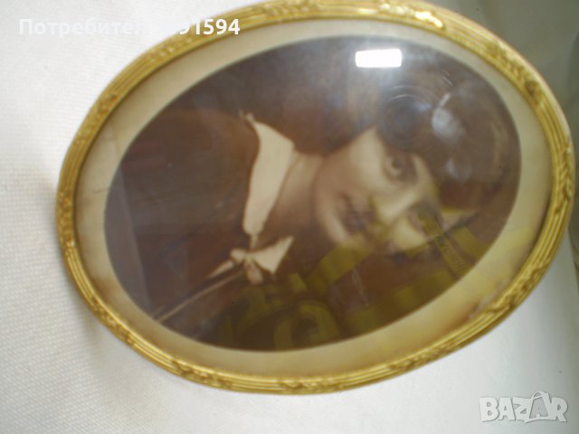 19ти век настолна рамка за снимка бронз оригинално стѣкло и фотография, снимка 2 - Антикварни и старинни предмети - 41830181