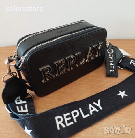 Черна кожена чанта Replay  код SG40, снимка 2 - Чанти - 38019273