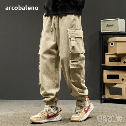 Мъжки карго панталони с множество джобове, 3цвята , снимка 3 - Панталони - 51515402