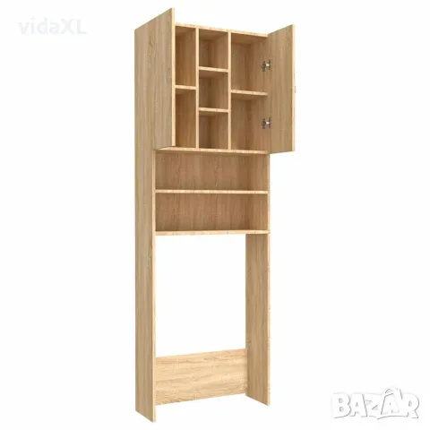 vidaXL Шкаф за пералня, дъб сонома, 64x25,5x190 см, снимка 5 - Шкафове - 56147857