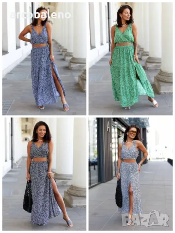 Дамски комплект от две части топ и пола Endrizzi, 4цвята 