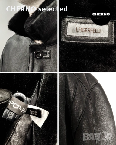 Мъжко кожено палто / кожух от естествена кожа с косъм LAGERFELD Men’s Shearling Coat – XXL•XXXL, снимка 15 - Якета - 53205620