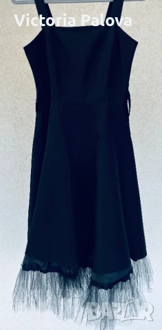 Скъпа черна рокля с тюл RINASCIMENTO Италия, снимка 2 - Рокли - 50506441