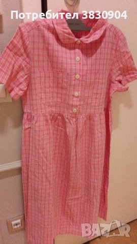Рокля Benetton size XL, 100% памук, розова, снимка 2 - Детски рокли и поли - 42206756