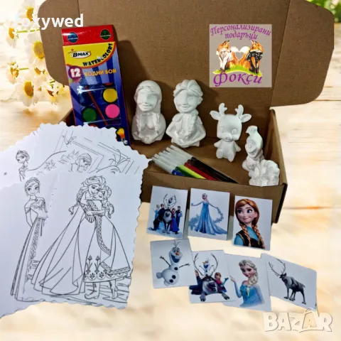 Комплект керамични фигурки с бои за оцветяване, снимка 3 - Други - 48302397