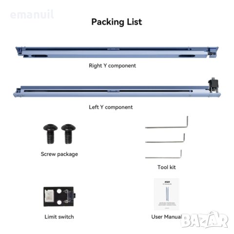 Удължител X/Y оси ATOMSTACK SCULPFUN IKIER CNC лазер лазерно гравиране, снимка 12 - Други машини и части - 36524589