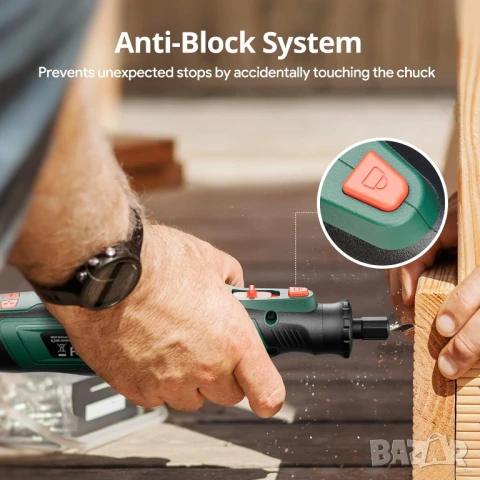 Bезжичен мултишлайф DEPSTECH, 127 части, ротационен инструмент с 5 скорост 30000 об/мин, снимка 5 - Други инструменти - 51060113