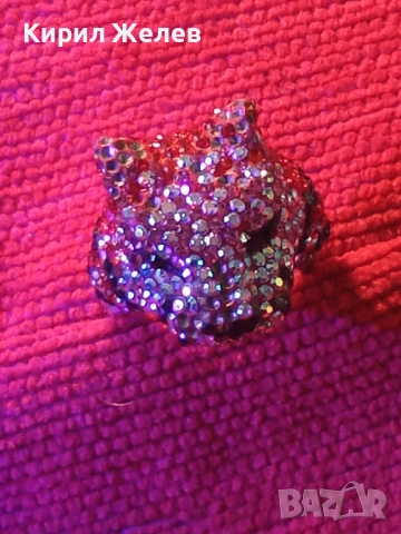 ФИГУРАЛЕН СКЪПОЦЕНЕН СРЕБЪРЕН ПРЪСТЕН РОДИРАНО СРЕБРО 925 СЛАДКА МУЦУНКА ЛЕОПАРД 33672, снимка 17 - Пръстени - 49427685