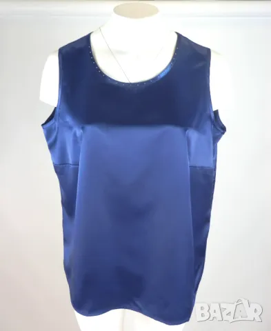 XXXL Син топ от сатен