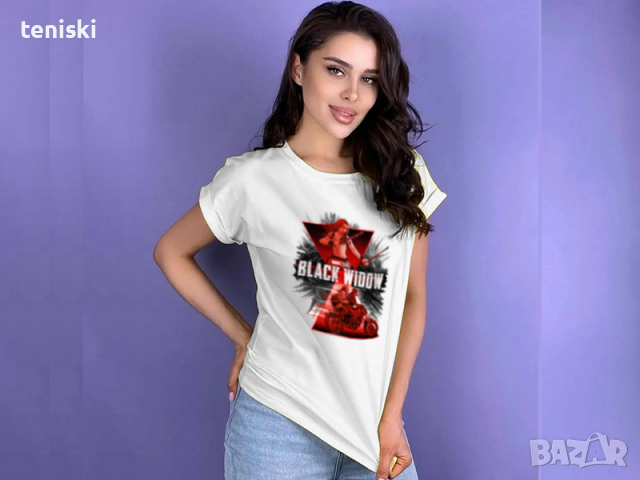 Тениски Marvel Черната вдовица Black Widow Модели цветове и размери, снимка 4 - Тениски - 33727764
