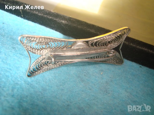 Стара тюркоазена филигранна СКЪПОЦЕННА АРТ БРОШКА СРЕБРО и НАТУРАЛЕН ТЮРКОАЗ МАЙСТОРСКО БИЖУ 25746, снимка 13 - Антикварни и старинни предмети - 35745665