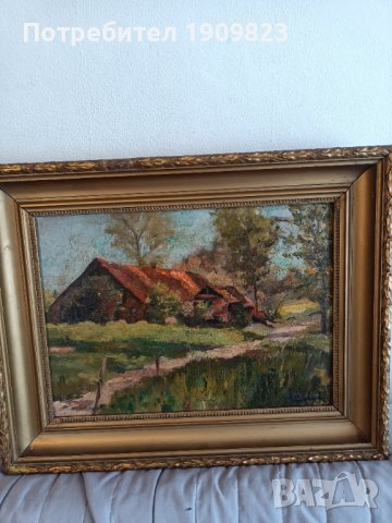 Стара маслена картина, снимка 3 - Картини - 41668651