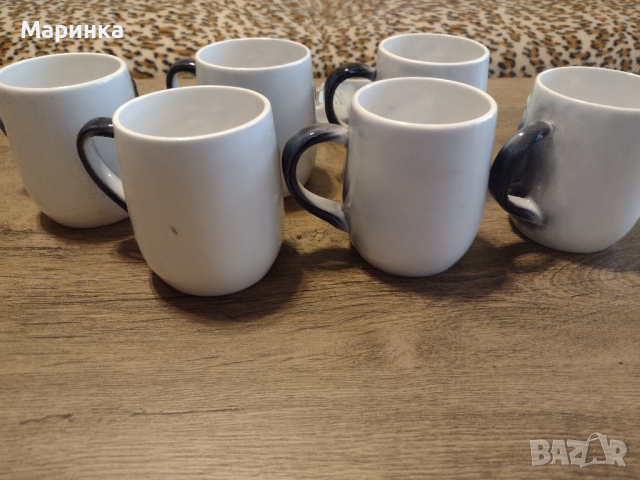 Порцеланов комплект от шест чаши и пепелник нови за топли напитки или за украса., снимка 4 - Други - 44650454