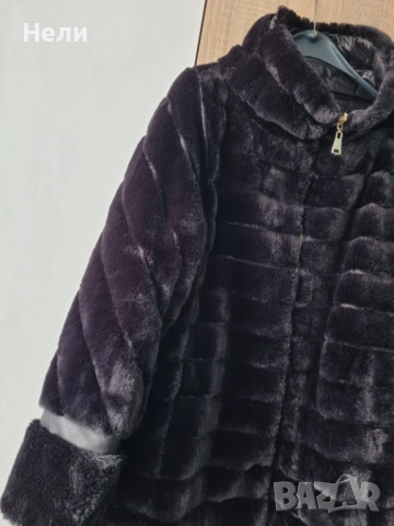 Двулицево дамско палто еко пух. , снимка 9 - Якета - 53131276