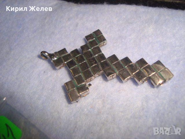 БЛЕСТЯЩ КРИСТАЛЕН СРЕБРИСТ АРТ КРЪСТ 22941, снимка 6 - Колиета, медальони, синджири - 36251598