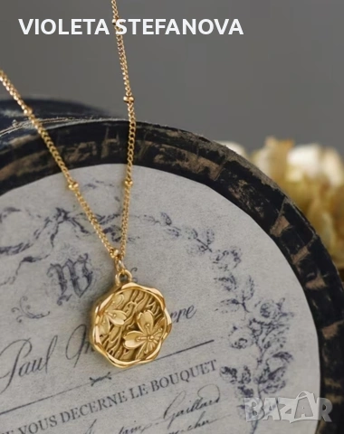 Дамски позлатени колиета от медицинска стомана , снимка 2 - Колиета, медальони, синджири - 53097926