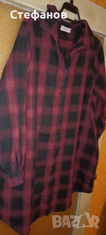 Красива,макси, дамска, карирана туника тип риза на марката-Janina, снимка 3 - Туники - 52727013