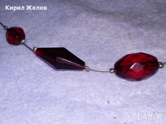 ПРЕКРАСНО ФАСЕТИРАНО КРИСТАЛНО РЕТРО АРТ НУВО СТИЛ ХЕНД МЕЙД КОЛИЕ 45511, снимка 12 - Колиета, медальони, синджири - 41753151