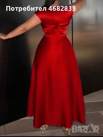 Рокля червена, снимка 2 - Рокли - 52866611