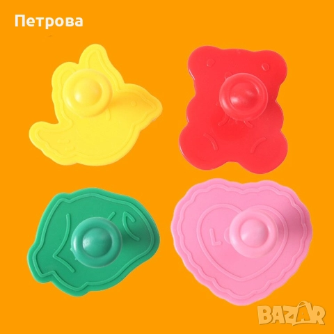 Резци с бутало – птица, мече, роза и сърце, снимка 2 - Форми - 44474955