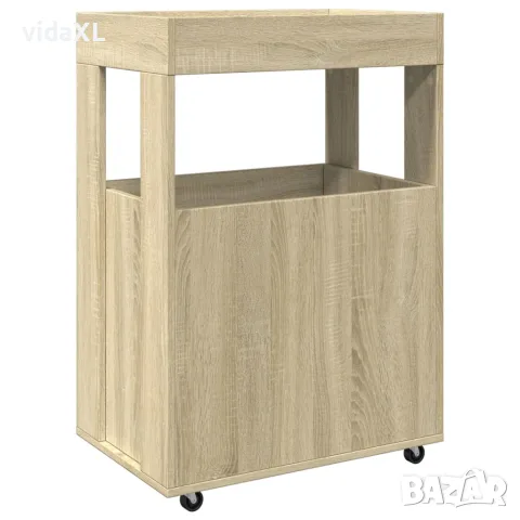 vidaXL Бар количка, дъб сонома, 60x39,5x89 см, инженерно дърво, снимка 6 - Бюфети - 56148264